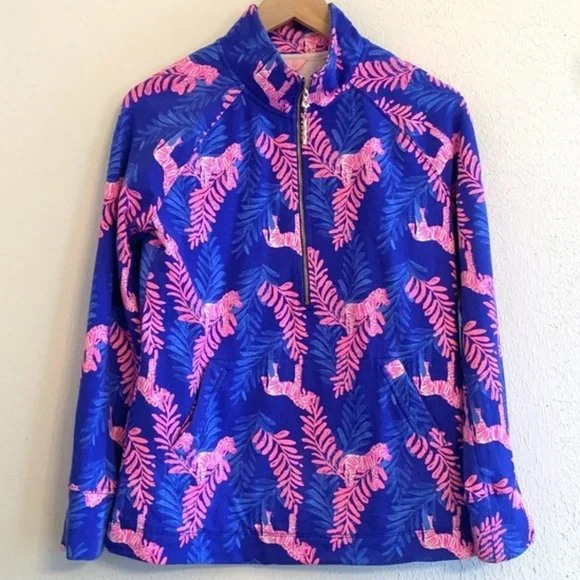 SOLD! Lilly Pulitzer Skipper Popover NWT XS Royal Purple Dazzle Zip UPF 50+ NEW - Picture 5 of 16